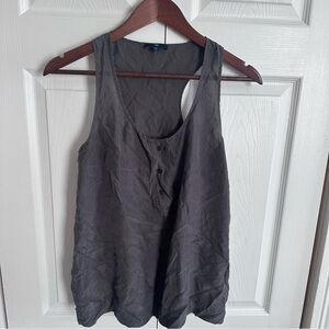 GAP - Silk Razorback Tank Top Shirt Small gray Henley
